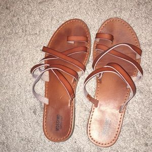 strappy brown sandals